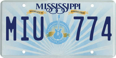 MS license plate MIU774