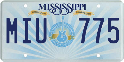 MS license plate MIU775