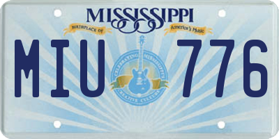 MS license plate MIU776