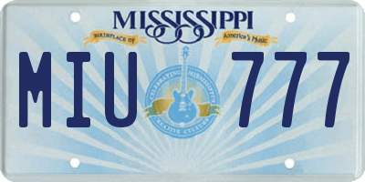 MS license plate MIU777