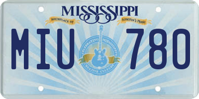 MS license plate MIU780