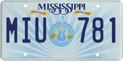 MS license plate MIU781