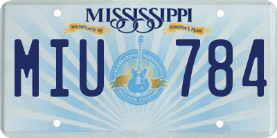 MS license plate MIU784