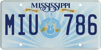 MS license plate MIU786