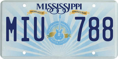MS license plate MIU788