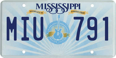 MS license plate MIU791