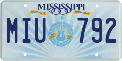 MS license plate MIU792