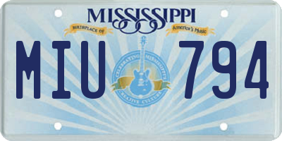MS license plate MIU794