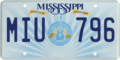 MS license plate MIU796