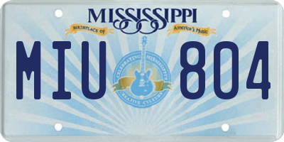 MS license plate MIU804