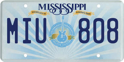 MS license plate MIU808