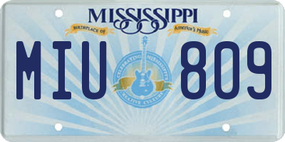 MS license plate MIU809