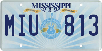 MS license plate MIU813