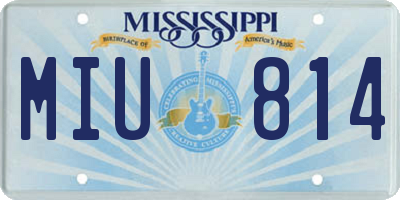 MS license plate MIU814