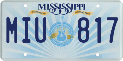 MS license plate MIU817