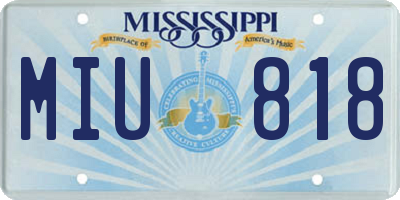 MS license plate MIU818
