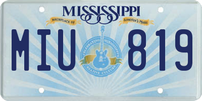 MS license plate MIU819