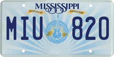 MS license plate MIU820