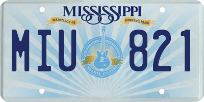 MS license plate MIU821