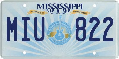 MS license plate MIU822