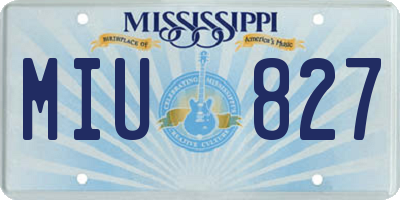 MS license plate MIU827