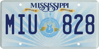 MS license plate MIU828