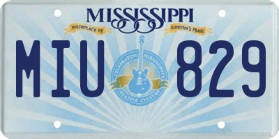 MS license plate MIU829