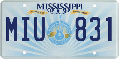 MS license plate MIU831