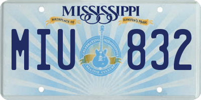 MS license plate MIU832