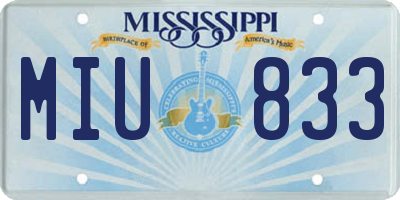 MS license plate MIU833