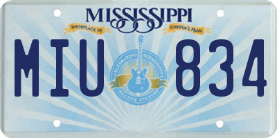 MS license plate MIU834
