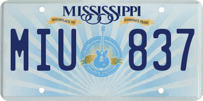 MS license plate MIU837