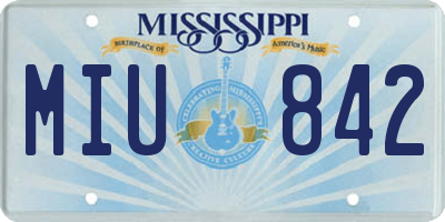 MS license plate MIU842