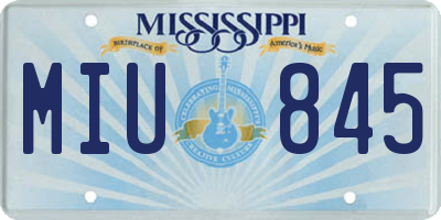 MS license plate MIU845