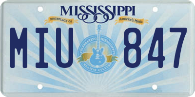 MS license plate MIU847
