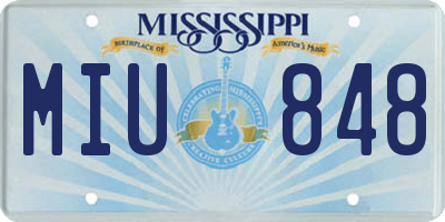 MS license plate MIU848