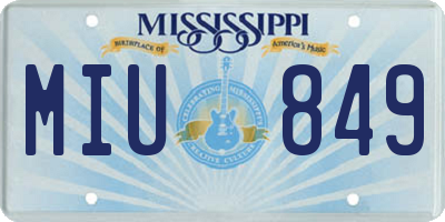 MS license plate MIU849