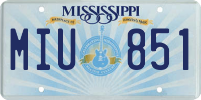 MS license plate MIU851