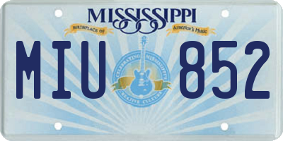 MS license plate MIU852