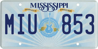 MS license plate MIU853