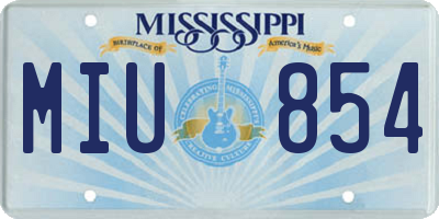 MS license plate MIU854