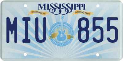 MS license plate MIU855
