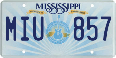 MS license plate MIU857