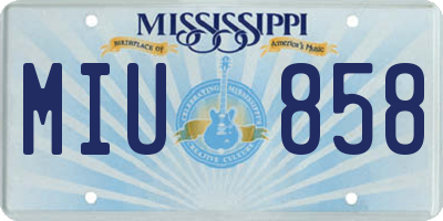 MS license plate MIU858