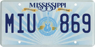MS license plate MIU869