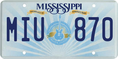 MS license plate MIU870
