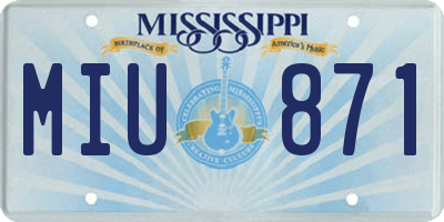 MS license plate MIU871