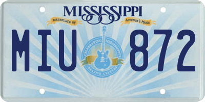 MS license plate MIU872