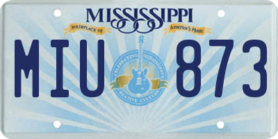 MS license plate MIU873