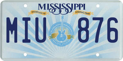 MS license plate MIU876